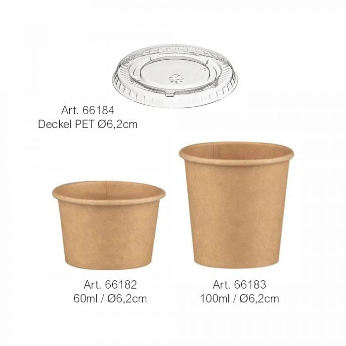 Kartonbecher 60ml FSC® Kraftpapier/PE Ø6,2cm